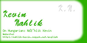 kevin nahlik business card